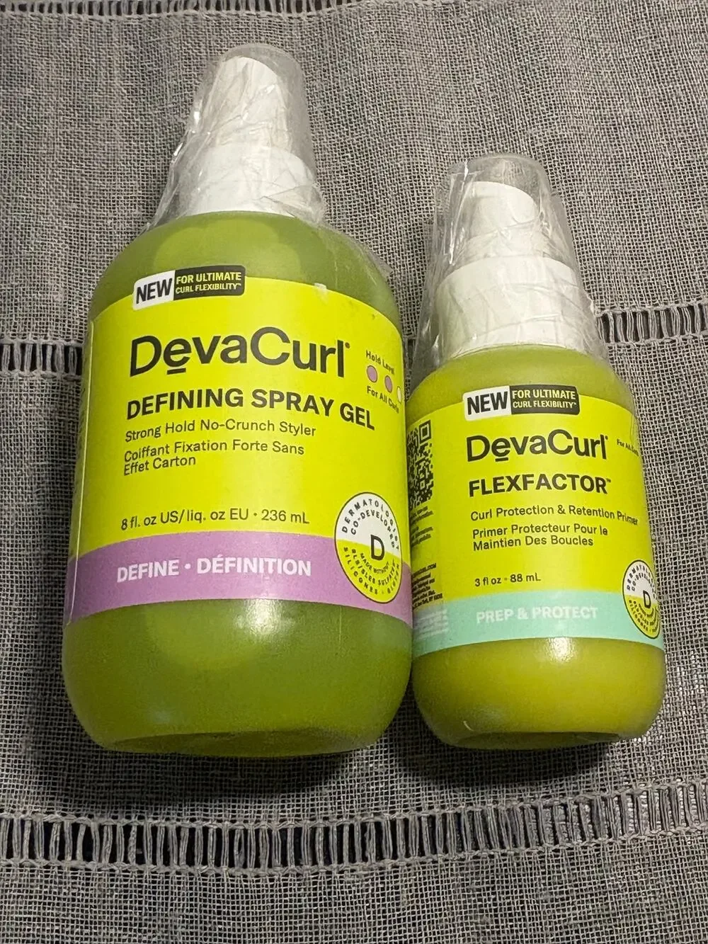 DevaCurl Defining Spray Gel 8oz and Flexfaxtor 3oz